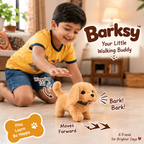 Barksy Walking Puppy with Wagging Tail & Moving Head | 2 Free AA Battery